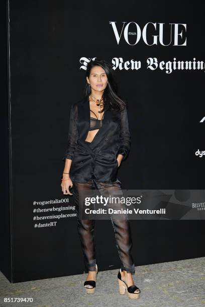 Goga Ashkenazi attends theVogue Italia 'The New Beginning' Party during Milan Fashion Week Spring/Summer 2018 on September 22, 2017 in Milan, Italy.