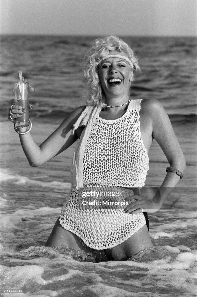 Julie Goodyear on holiday in Portugal