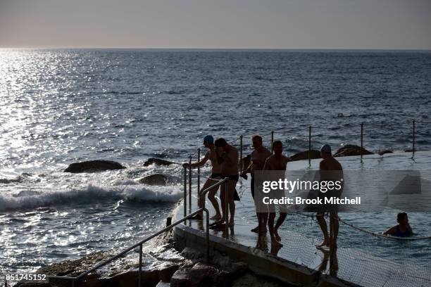 Swimmers at the Bronte Ocean Pool on September 23, 2017 in Sydney, Australia. The Bureau of Meteorology is forecasting temperatures to exceed 36...