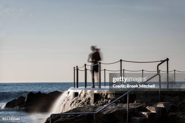 Swimmers at the Bronte Ocean Pool on September 23, 2017 in Sydney, Australia. The Bureau of Meteorology is forecasting temperatures to exceed 36...