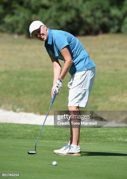 Trish Formoy of Kibworth Golf Club putts on the 17th tee during The WPGA Lombard Trophy Final - Day Two on September 22, 2017 in Albufeira, Portugal.