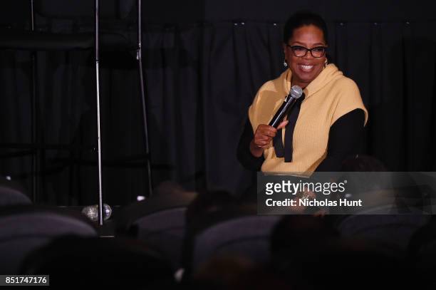 Oprah Winfrey speaks at the Tribeca TV Festival series premiere of Released at Cinepolis Chelsea on September 22, 2017 in New York City.