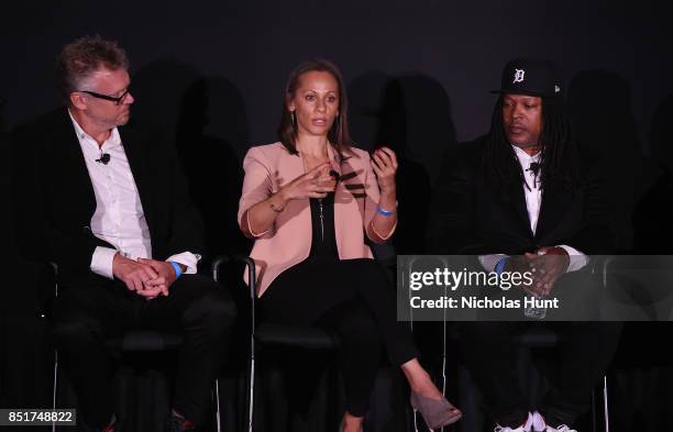 Jon Sinclair, Keayr Braxton and Shaka Senghor speak at the Tribeca TV Festival series premiere of Released at Cinepolis Chelsea on September 22, 2017...