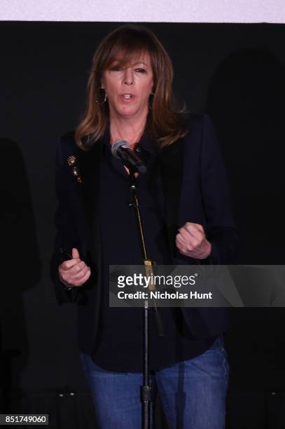 Tribeca Co-Founder Jane Rosenthal speaks at the Tribeca TV Festival series premiere of Released at Cinepolis Chelsea on September 22, 2017 in New...