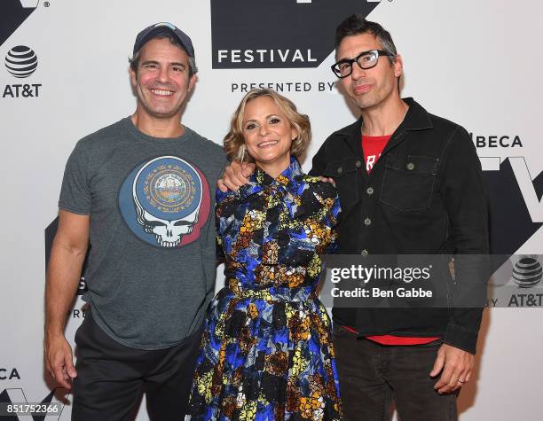 Andy Cohen, Amy Sedaris and Paul Dinello attend the Tribeca TV Festival series premiere of At Home with Amy Sedaris at Cinepolis Chelsea on September...