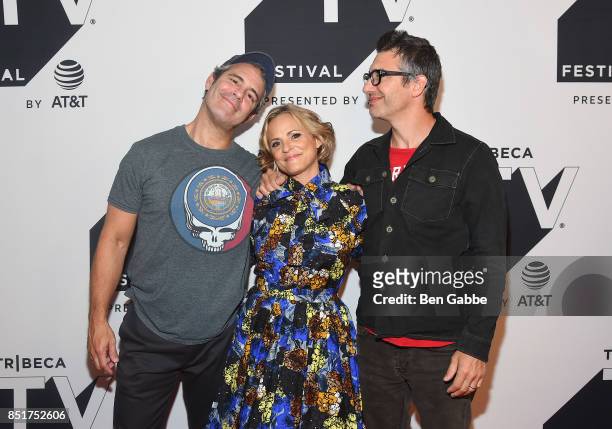 Andy Cohen, Amy Sedaris and Paul Dinello attend the Tribeca TV Festival series premiere of At Home with Amy Sedaris at Cinepolis Chelsea on September...