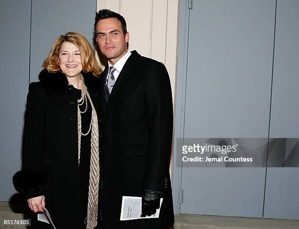 Actress Victoria Clark and actor Cheyenne Jackson attends the opening night of "Guys & Dolls" on Broadway at the Nederlander Theatre on March 1, 2009...