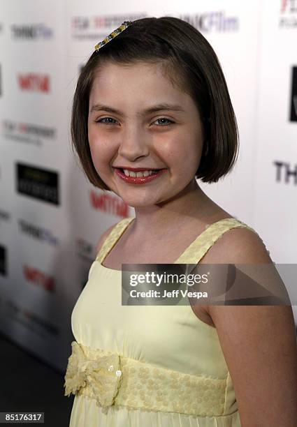 Actress Mackenzie Milone arrives to the Film Independant screening of "Phoebe In Wonderland" held at the WGA Theatre on March 1, 2009 in Beverly...