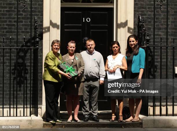 Shirley and Michael Anderson , with Julie Hilling, MP for Bolton West, Angela McGlynn , and Luciana Berger, MP for Liverpool Wavertree, before...