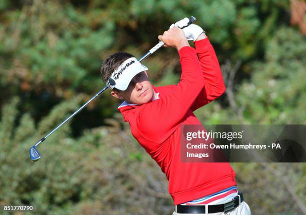 England's Garrick Porteous during practice day four for the 2013 Open Championship at Muirfield Golf Club, East Lothian.