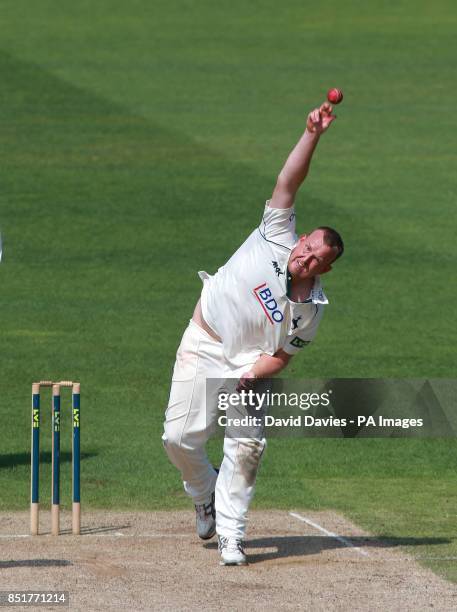 Nottinghamshire's Luke Fletcher during the LV=County Championship Division One match at Edgbaston, Birmingham.