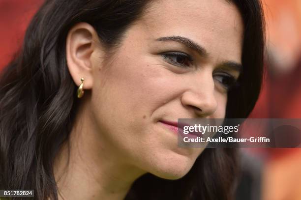 Actress Abbi Jacobson arrives at the premiere of 'The LEGO Ninjago Movie' at Regency Village Theatre on September 16, 2017 in Westwood, California.