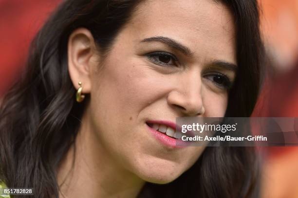 Actress Abbi Jacobson arrives at the premiere of 'The LEGO Ninjago Movie' at Regency Village Theatre on September 16, 2017 in Westwood, California.