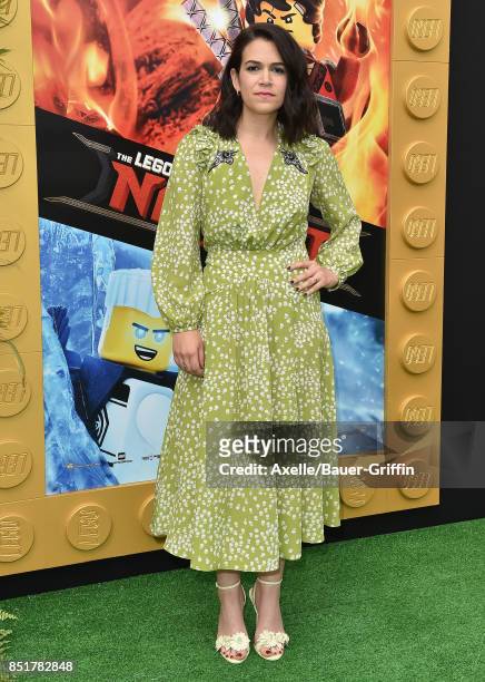 Actress Abbi Jacobson arrives at the premiere of 'The LEGO Ninjago Movie' at Regency Village Theatre on September 16, 2017 in Westwood, California.