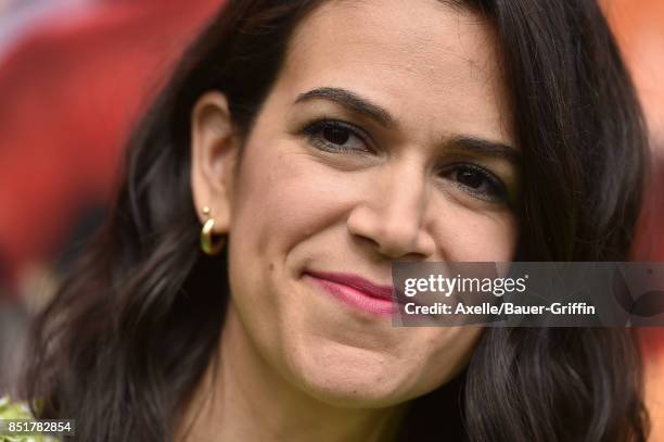 Actress Abbi Jacobson arrives at the premiere of 'The LEGO Ninjago Movie' at Regency Village Theatre on September 16, 2017 in Westwood, California.