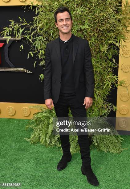 Actor Justin Theroux arrives at the premiere of 'The LEGO Ninjago Movie' at Regency Village Theatre on September 16, 2017 in Westwood, California.