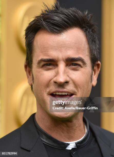 Actor Justin Theroux arrives at the premiere of 'The LEGO Ninjago Movie' at Regency Village Theatre on September 16, 2017 in Westwood, California.