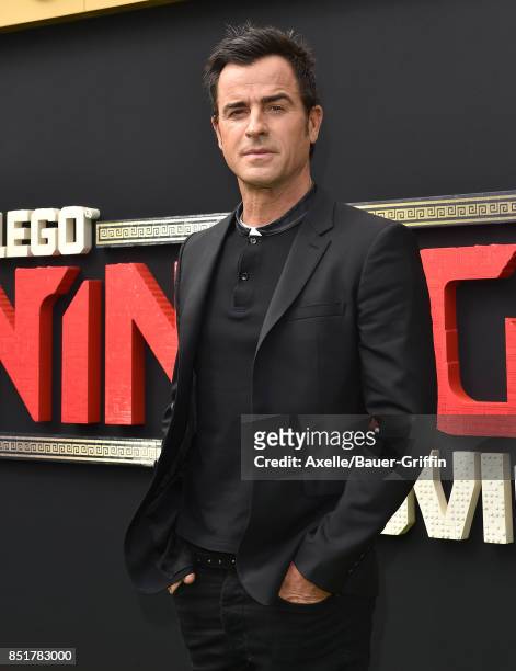 Actor Justin Theroux arrives at the premiere of 'The LEGO Ninjago Movie' at Regency Village Theatre on September 16, 2017 in Westwood, California.