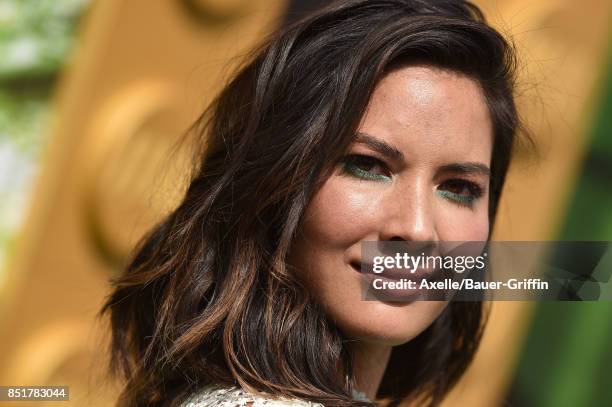 Actress Olivia Munn arrives at the premiere of 'The LEGO Ninjago Movie' at Regency Village Theatre on September 16, 2017 in Westwood, California.