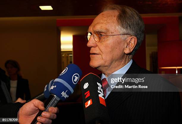 Dieter Matheis, member of the board of the german handball bundesliga attends the Press Conference at the Hotel Gastwerk on March 2, 2009 in Hamburg,...