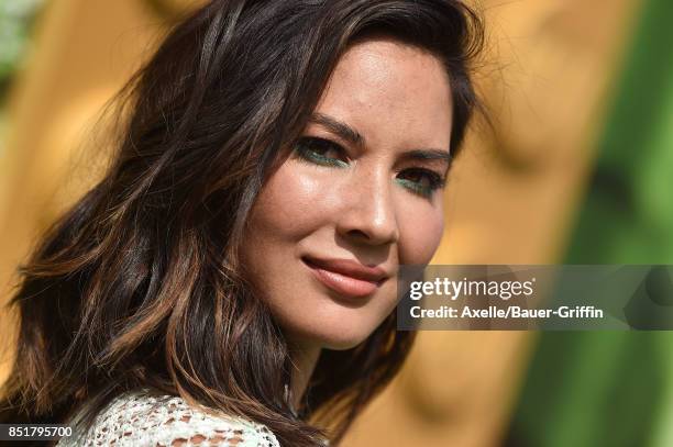 Actress Olivia Munn arrives at the premiere of 'The LEGO Ninjago Movie' at Regency Village Theatre on September 16, 2017 in Westwood, California.