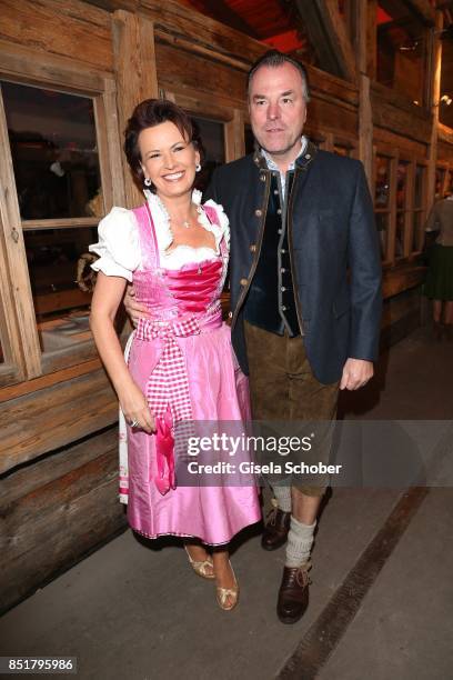 Clemens Toennies and his wife Margit Toennies during the Oktoberfest at Kaefer Schaenke Theresienwiese on September 22, 2017 in Munich, Germany.