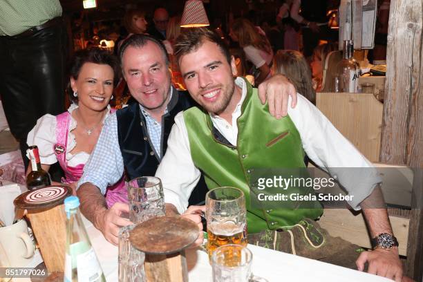 Clemens Toennies and his wife Margit Toennies and their son Max Toennies during the Oktoberfest at Kaefer Schaenke Theresienwiese on September 22,...