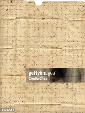 An Old Letter With Handwriting And Fold Marks High-Res Vector Graphic ...