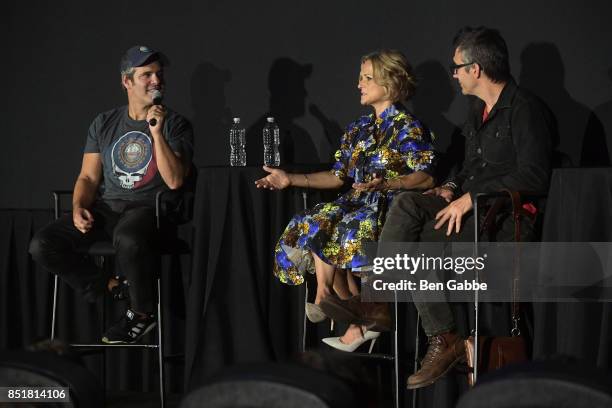 Andy Cohen, Amy Sedaris and Paul Dinello speak at the Tribeca TV Festival series premiere of At Home with Amy Sedaris at Cinepolis Chelsea on...