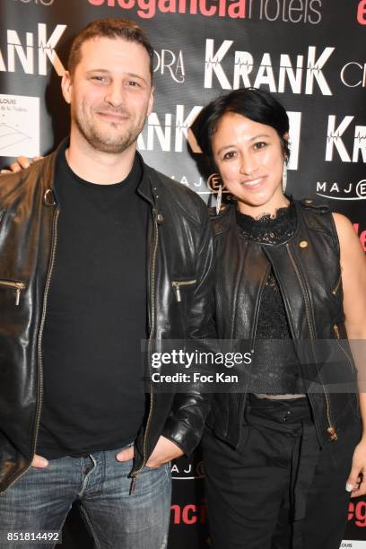 Stephane Bilella and Caroline Chu attend "Krank" Screening Cocktail at SACD on September 22, 2017 in Paris, France.