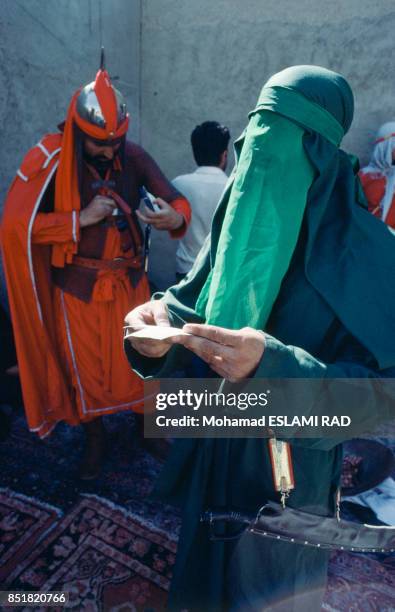 Personnage de la foi musulmane - Iman - dans la pièce de théâtre sur la fête de l'Achoura en février 1993 à Téhéran, Iran.