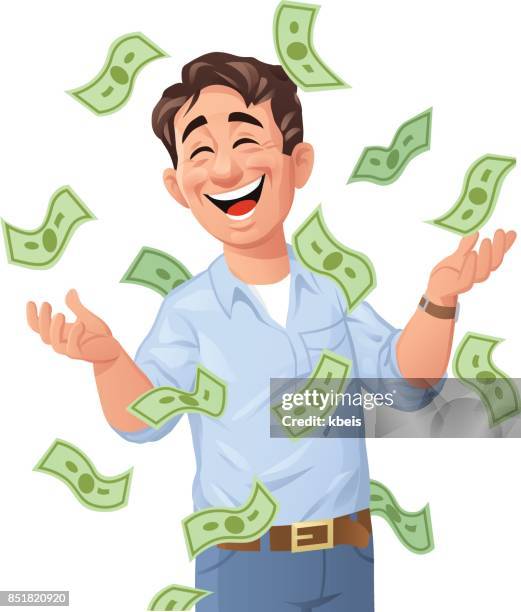 money raining down on man - arm reaching down stock illustrations