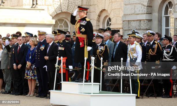 The outgoing Chief of Defence Staff General Sir David Richards , after a career of more than 40 years, as he formally hands over the role to General...