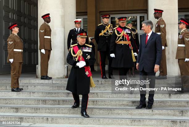 The outgoing Chief of Defence Staff General Sir David Richards , after a career of more than 40 years, on the steps at Horse Guards Parade with the...