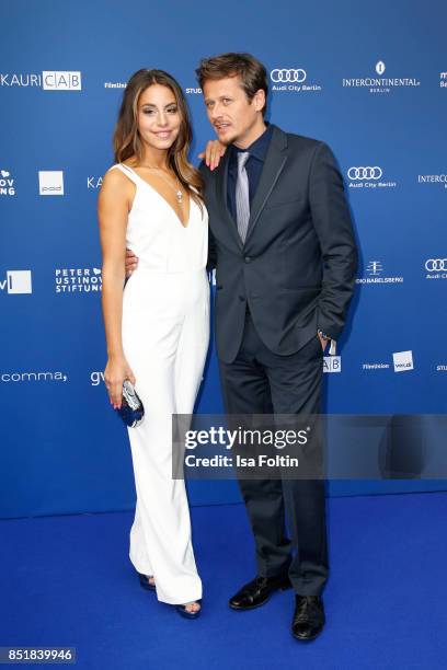 German actress Almila Bagriacik and German actor Roman Knizka during the 6th German Actor Award Ceremony at Zoo Palast on September 22, 2017 in...