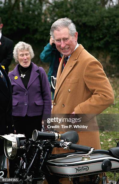 Prince Charles, Prince of Wales meets local people at the Froncysyllte Community Centre during his visit to Froncysyllte, winner of the Calor Gas...