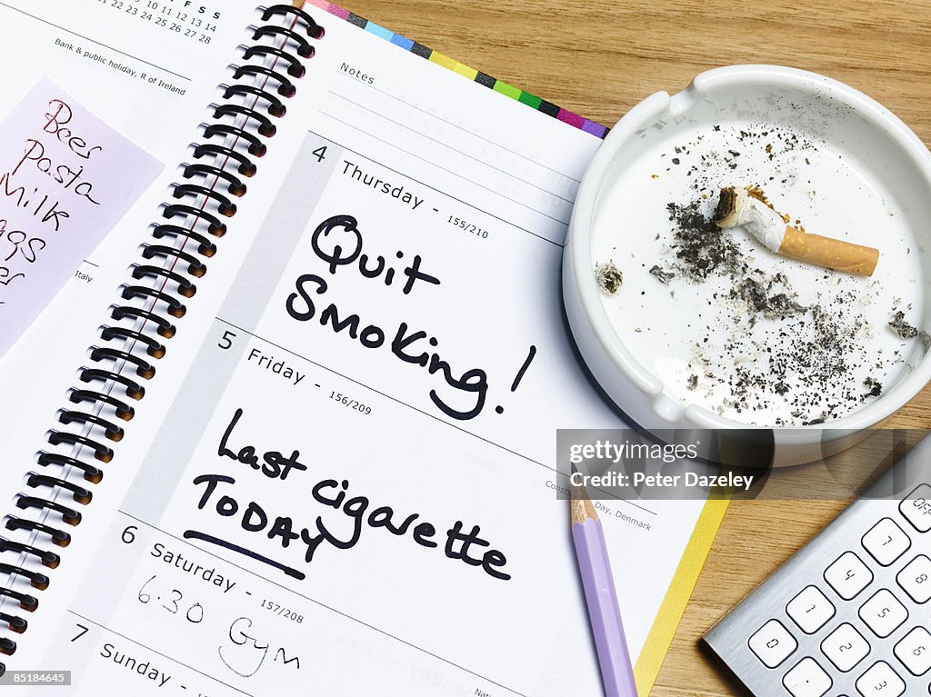 Quit smoking deadline diary
