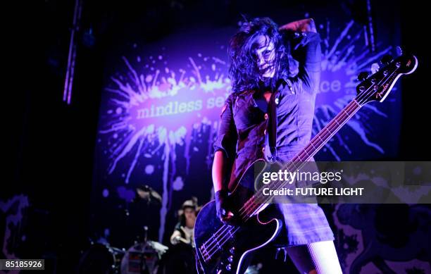 Photo of MINDLESS SELF INDULGENCE and Lyn Z, Lyn-Z performing on stage