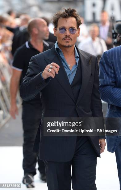 Johnny Depp arriving at the UK Premiere of The Lone Ranger, at the Odeon West End cinema in London.