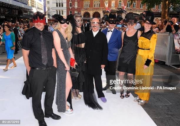 Stephen Jones and guests arrive in fancy dress at the UK Premiere of The Lone Ranger, at the Odeon West End cinema in London.