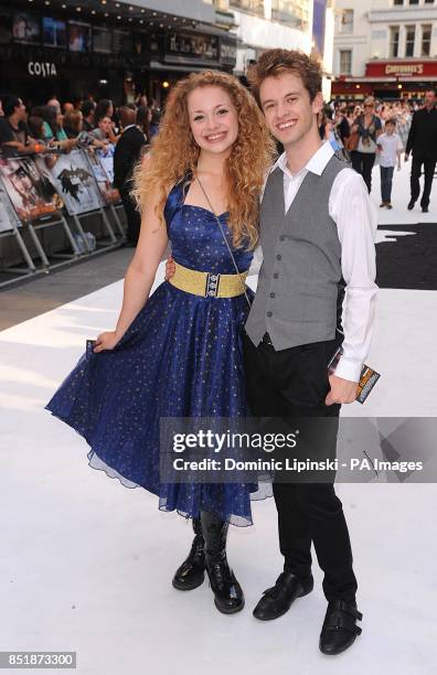 Carrie Fletcher and guest arriving at the UK Premiere of The Lone Ranger, at the Odeon West End cinema in London.