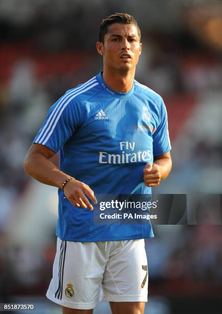 Real Madrid's Cristiano Ronaldo warms up before the pre-season friendly at the Goldsands Stadium, Bournemouth.