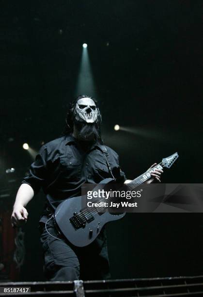Guitar player Mick Thompson of Slipknot performs in concert at The Freeman Coliseum on March 1, 2009 in San Antonio, Texas.