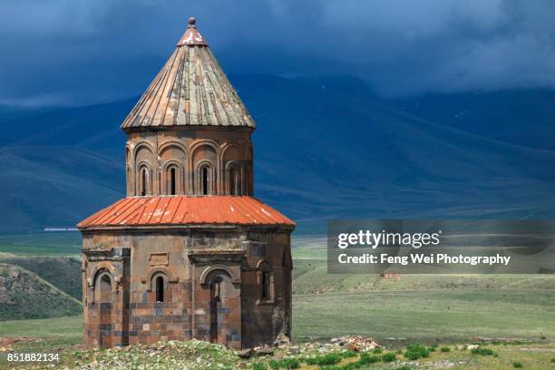 church of saint gregory of abumarents, ani ruins, kars, eastern anatolia, turkey - armenian church stock pictures, royalty-free photos & images