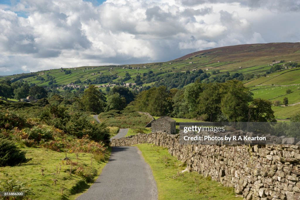 Country road in the Yorkshire Dales, England