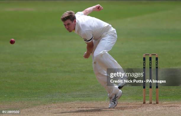 Australia bowler James Faulkner during the 3rd day against Somerset , during the International Tour match at the County Ground, Taunton.