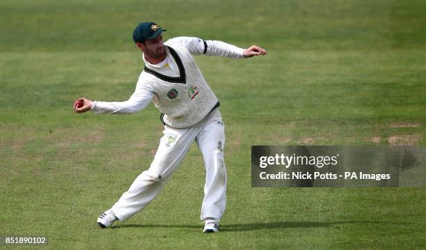 Australia's Phil Hughes, during the 3rd day against Somerset , during the International Tour match at the County Ground, Taunton.