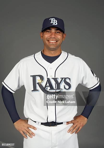 Carlos Pena of the Tampa Bay Rays poses during Photo Day on February 20, 2009 at the Charlotte County Sports Park in Port Charlotte, Florida.