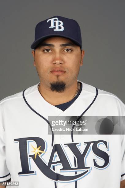Dioner Navarro of the Tampa Bay Rays poses during Photo Day on February 20, 2009 at the Charlotte County Sports Park in Port Charlotte, Florida.