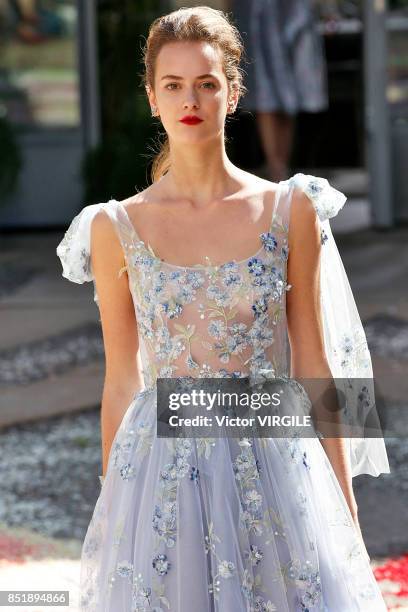 Model walks the runway at the Luisa Beccaria Ready to Wear Spring/Summer 2018 fashion show during Milan Fashion Week Spring/Summer 2018 on September...